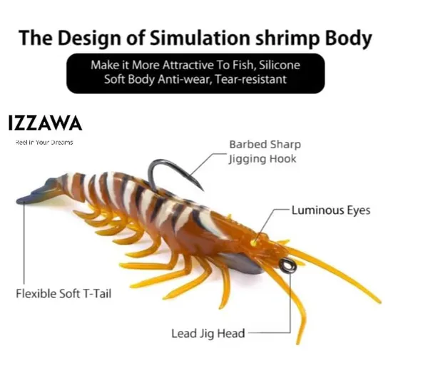 IZZAWA_HuntHouse_Shrimp_Lure_16cm_26.4_Pink_Lagoon_–_GT_Snapper_Barramundi