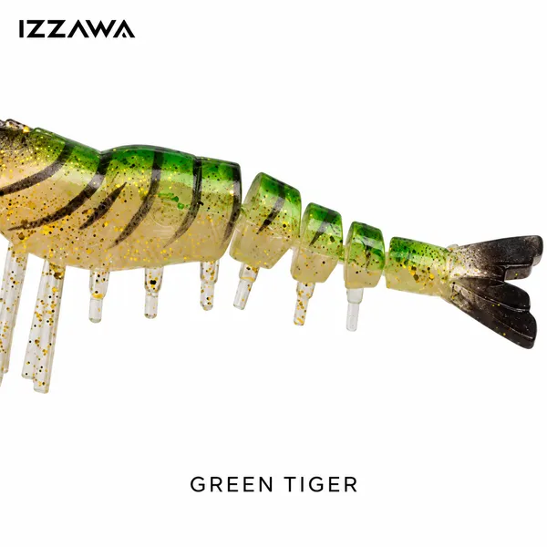 IZZAWA_Shrimp_Lure_13cm_13.7g_Green_Tiger_–_Barramundi_Snapper_Bait
