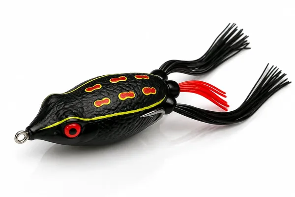 Izzawa_Hollow_Frog_Fishing_Lure,_Black_Red,_7.5_cm,_14g,_Soft_PVC,_Double_Hooks_for_Snakehead,_Carp,_Bass_Fishes_etc