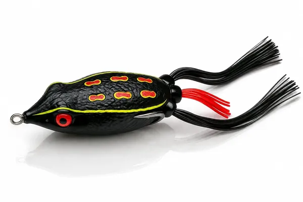 Izzawa_Hollow_Frog_Fishing_Lure,_Black_Red,_7.5_cm,_14g,_Soft_PVC,_Double_Hooks_for_Snakehead,_Carp,_Bass_Fishes_etc