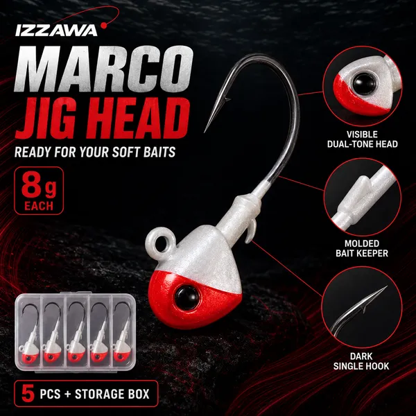 IZZAWA_Marco_Jig_Head_8_g_-_Pack_of_5_with_Storage_Box