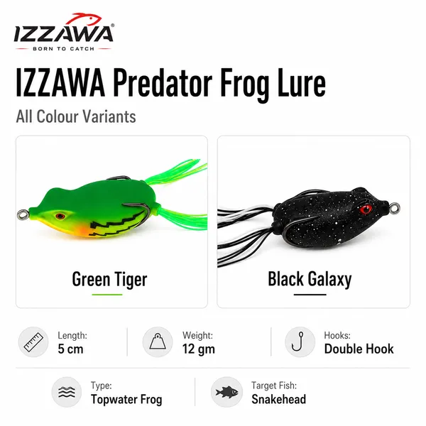 IZZAWA_Predator_Frog_Lure_Combo_–_5cm_12g_Pack_of_2_for_Snakehead_Fishing