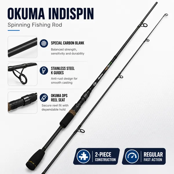 Okuma_IndiSpin_Spinning_Fishing_Rod_7ft_-_10_Ft_Heavy_–_Special_Carbon_2_Piece_Rod