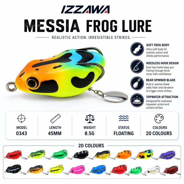 IZZAWA_Messia_Frog_Lure_45mm_8.5g_-_Red_Crackle_|_Pack_of_1