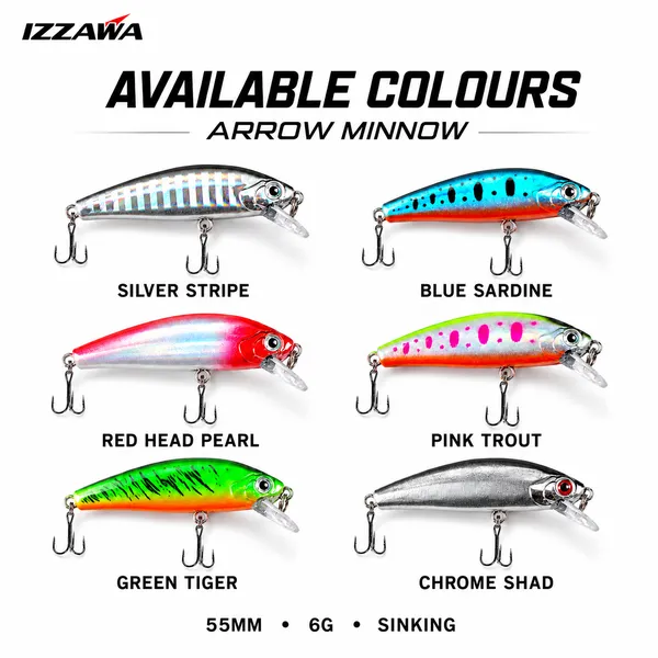 IZZAWA_Arrow_Minnow_Lure_55mm_6g_-_Chrome_Shad_|_Pack_of_1