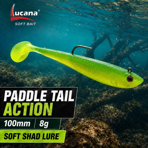 Lucana_Predator_Shad_Soft_Bait_100mm_8g_-_Green_-_Single_Piece