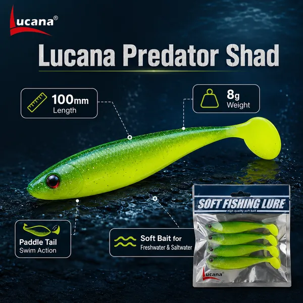 Lucana_Predator_Shad_Soft_Bait_100mm_8g_-_Green_-_Single_Piece