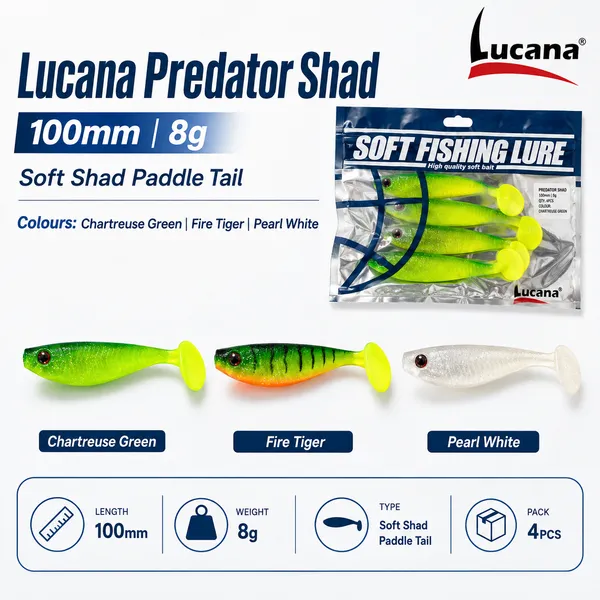 Lucana_Predator_Shad_Soft_Bait_100mm_8g_-_Green_-_Single_Piece