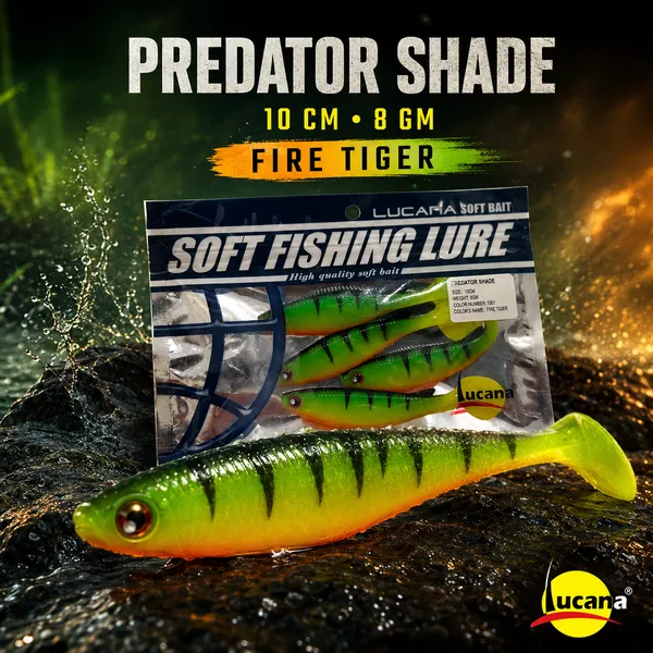 Lucana_Predator_Shade_Soft_Bait_100mm_8g_-_Fire_Tiger_-_Single_Piece