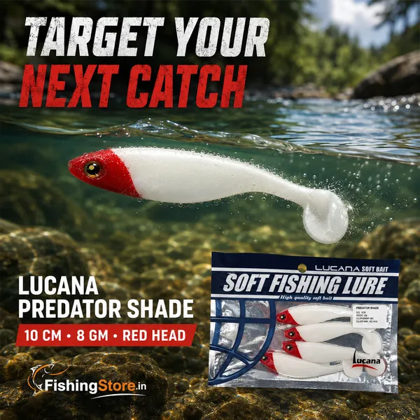 Lucana_Predator_Shade_Soft_Bait_100mm_8g_-_Red_Head_-_Single_Piece