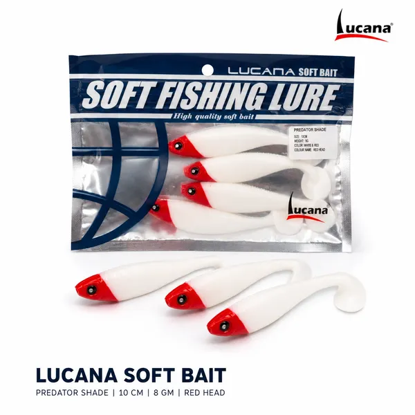 Lucana_Predator_Shade_Soft_Bait_100mm_8g_-_Red_Head_-_Single_Piece