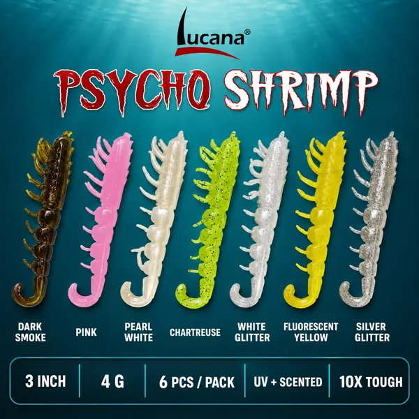 Lucana_Psycho_Shrimp_Soft_Lure_3_Inch