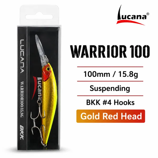 Lucana_Warrior_100mm_15.8g_Suspending_Fish_Lure_-_Gold_Red_Head