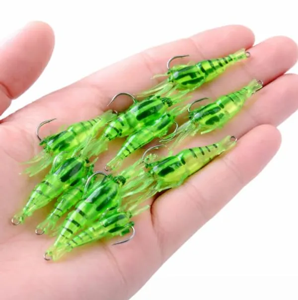 IZZAWA_Micro_Green_Shrimp_10pc_4cm_1.7g_–_Bass_Snapper_Barramundi