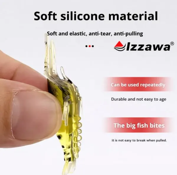 IZZAWA_Micro_Yellow_Shrimp_10pc_4cm_1.7g_–_Bass_Snapper_Barramundi
