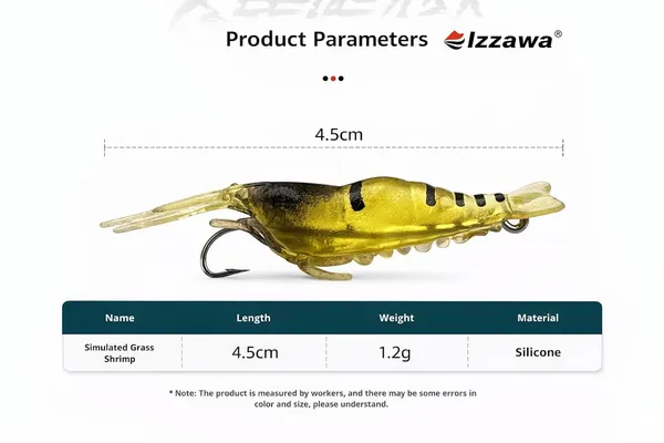 IZZAWA_Micro_Yellow_Shrimp_10pc_4cm_1.7g_–_Bass_Snapper_Barramundi