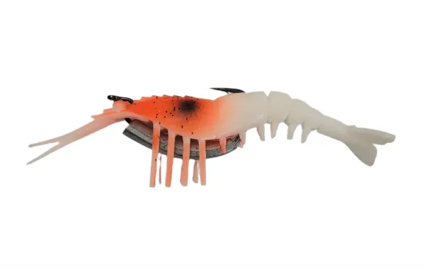 Lucana_Live_Chemmeen_Shrimp_Lure_Orange_Head_10cm_–_Barramundi_Snapper