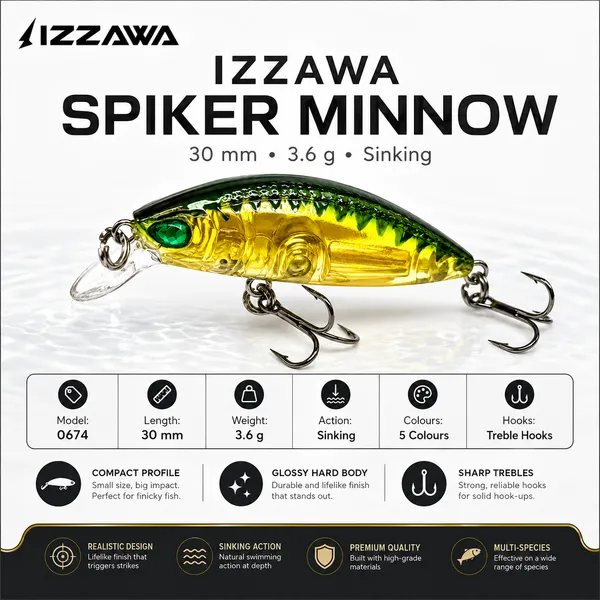 IZZAWA_Spiker_Minnow_Lure_30mm_3.6g_-_Pink_Glow_|_Pack_of_1