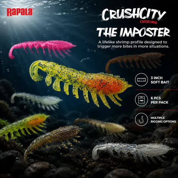 Rapala_CrushCity_Imposter_Shrimp/Prawn_Soft_Plastic_Lure_4.5_Inch