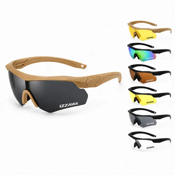 IZZAWA_Tactical_Goggles,_Windproof,_Explosion-Proof,_for_Hiking,_Fishing,_Camping,_Sports,_Multiple_Lens_Options_(Orange)