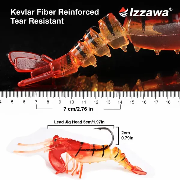 IZZAWA_Shrimp_Lure_7cm_13.7g_–_Snakehead_Barramundi_Jigging_Bait