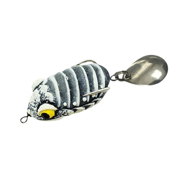 IZZAWA_Handmade__3D_Frog_Lure_3.2cm_White_Black_–_Snakehead_Murrel_Floating