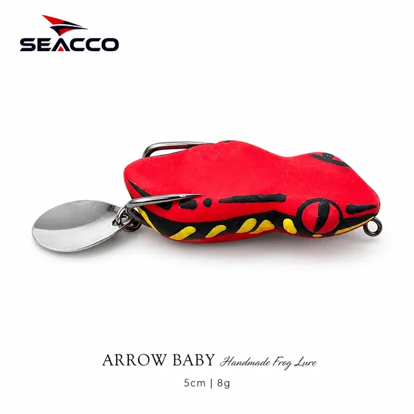 SEACCO_Arrow_Baby_Handmade_Frog_Lure_5cm_8g_-_Red_Black_|_Pack_of_1