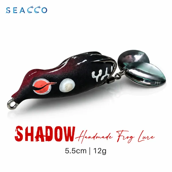 SEACCO_Shadow_Handmade_Frog_Lure_5.5cm_12g_-_Black_Red_Shadow_|_Pack_of_1