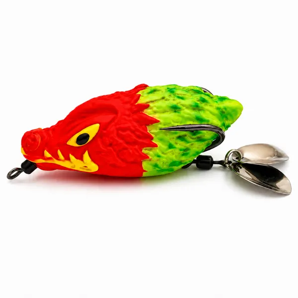Lark_Fishing_Dragon_Frog_Lure_6cm_15g_-_Red/Dark_Green_for_Snakehead_&_Murrel