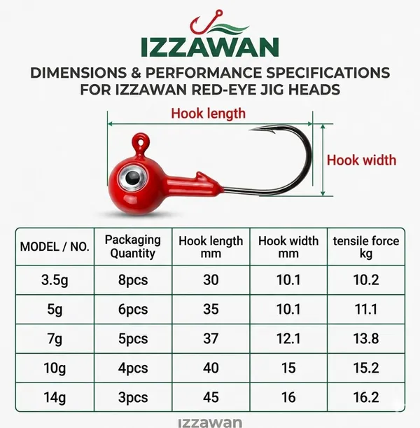 IZZAWA_Jig_Head_Hooks_4.5_Cm,_Pack_of_3