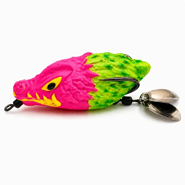 Lark_Fishing_Dragon_Frog_Lure_6cm_14g_-_Pink/Green_for_Snakehead_&_Murrel