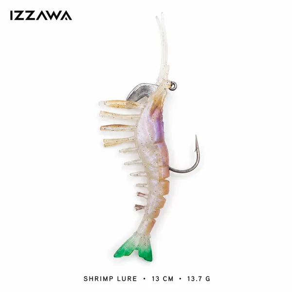 IZZAWA_Shrimp_Lure_13cm_13.7g_Jelly_Blue_–_Barramundi_Snapper_GT_Hamoor_Bait