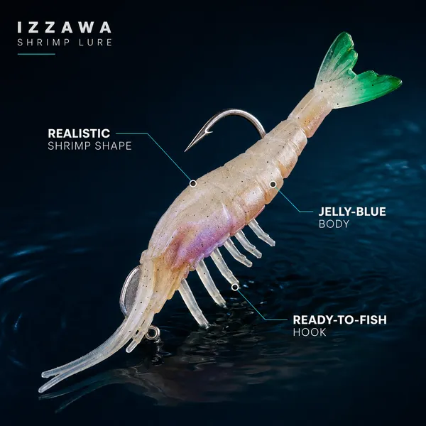 IZZAWA_Shrimp_Lure_13cm_13.7g_Jelly_Blue_–_Barramundi_Snapper_GT_Hamoor_Bait