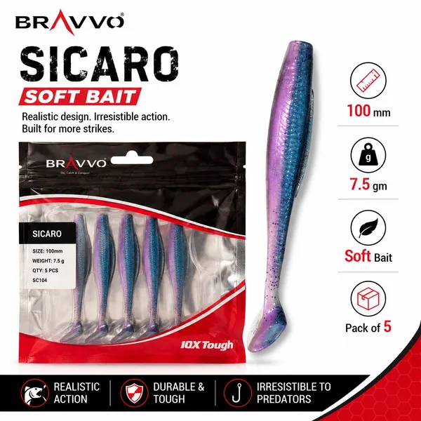 Bravvo_Sicaro_Soft_Lure_100mm_7.5g_-_Blue_Purple_Glitter_-_Single_Piece