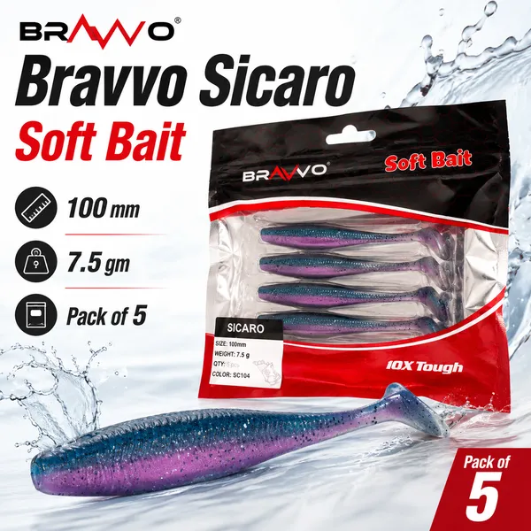 Bravvo_Sicaro_Soft_Lure_100mm_7.5g_-_Blue_Purple_Glitter_-_Single_Piece