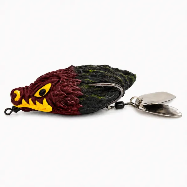 Lark_Fishing_Dragon_Frog_Lure_6cm_14g_-_Blackish_Red/Black_for_Snakehead_&_Murrel
