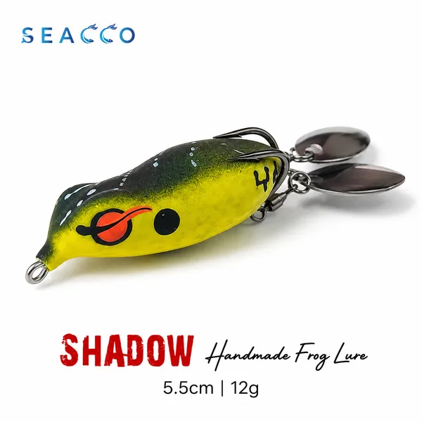 SEACCO_Shadow_Handmade_Frog_Lure_5.5cm_12g_-_Yellow_Black_Shadow_|_Pack_of_1