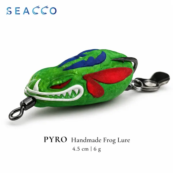 SEACCO_Pyro_Handmade_Frog_Lure_4.5cm_6g_-_Green_Red_Blue_|_Pack_of_1
