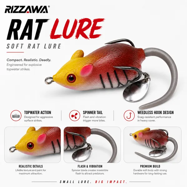IZZAWA_Rat_Lure_-_Natural_Brown_|_Topwater_Soft_Rat_Lure
