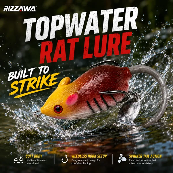 IZZAWA_Rat_Lure_-_Natural_Brown_|_Topwater_Soft_Rat_Lure