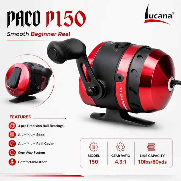 Lucana_Paco_P150_Beginner_Spincast_Reel