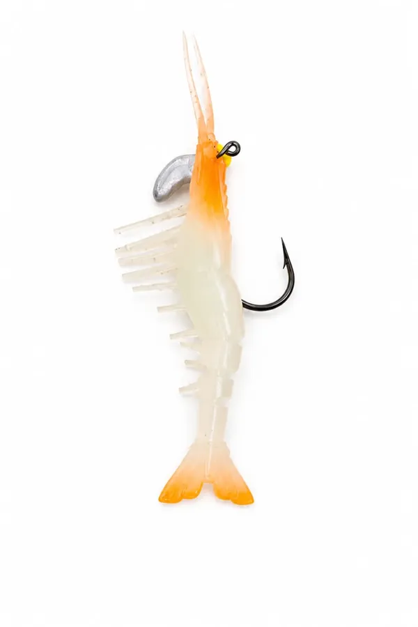 IZZAWA_Shrimp_Lure_13cm_13.7g_Orange_Jelly_–_Barramundi_Snapper_Bait