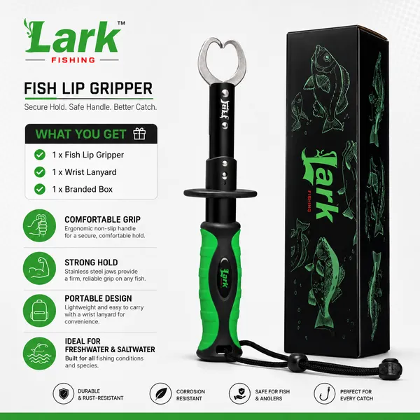 Lark_Fishing_Fish_Lip_Gripper_with_Wrist_Lanyard_–_Black_&_Green