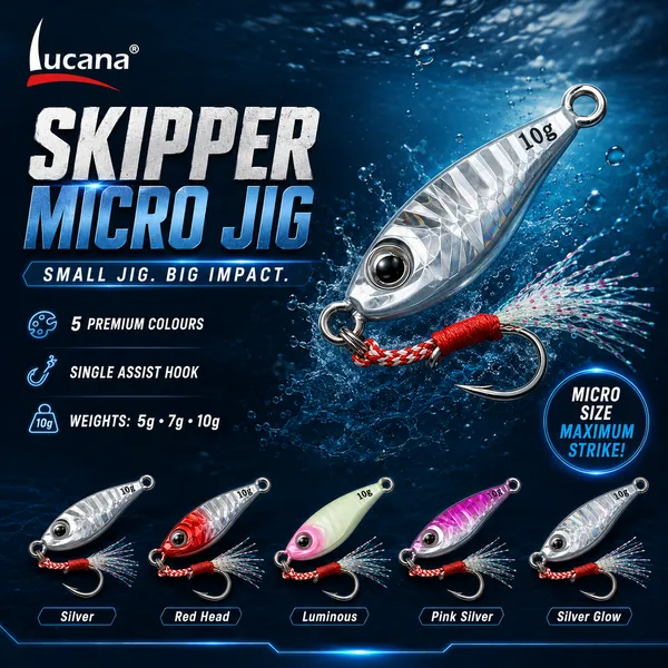 Lucana_Skipper_Micro_Jig_10G_-_Silver_Glow_|_Single_Assist_Hook