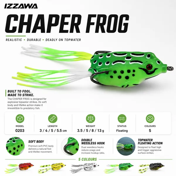 IZZAWA_Chaper_Frog_Lure_-_Black_Olive_|_Pack_of_1