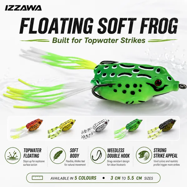 IZZAWA_Chaper_Frog_Lure_-_Black_Olive_|_Pack_of_1