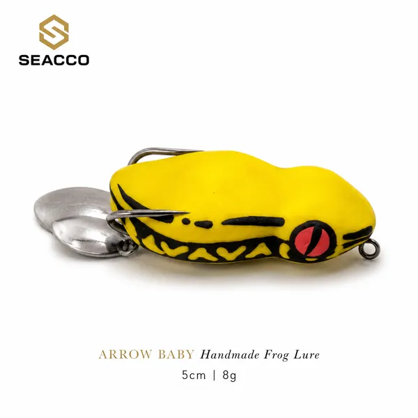 SEACCO_Arrow_Baby_Handmade_Frog_Lure_5cm_8g_-_Yellow_Black_|_Pack_of_1