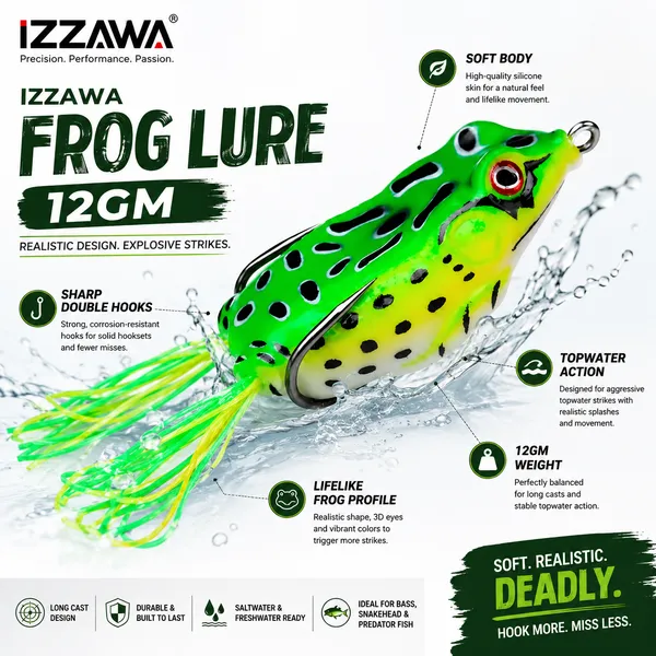 IZZAWA_Frog_Lure_12g_Mixed_Colours_|_Pack_of_4_Mixed_Colours