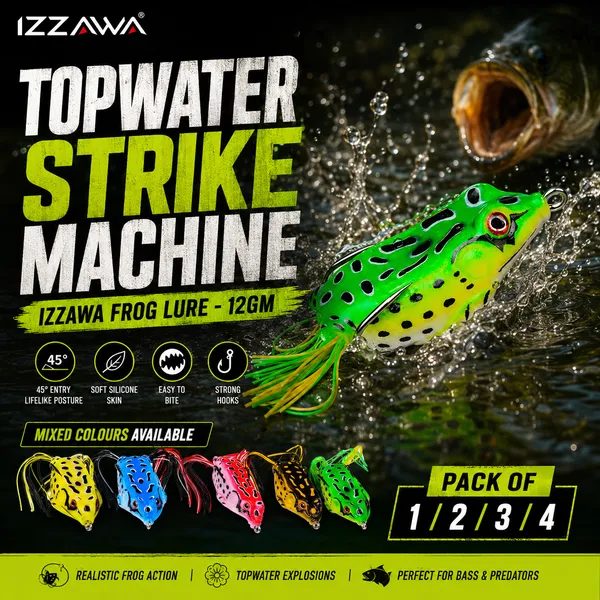 IZZAWA_Frog_Lure_12g_Mixed_Colours_|_Pack_of_4_Mixed_Colours