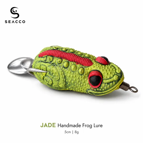 SEACCO_Jade_Handmade_Frog_Lure_5cm_8g_-_Olive_Red_Spine_|_Pack_of_1